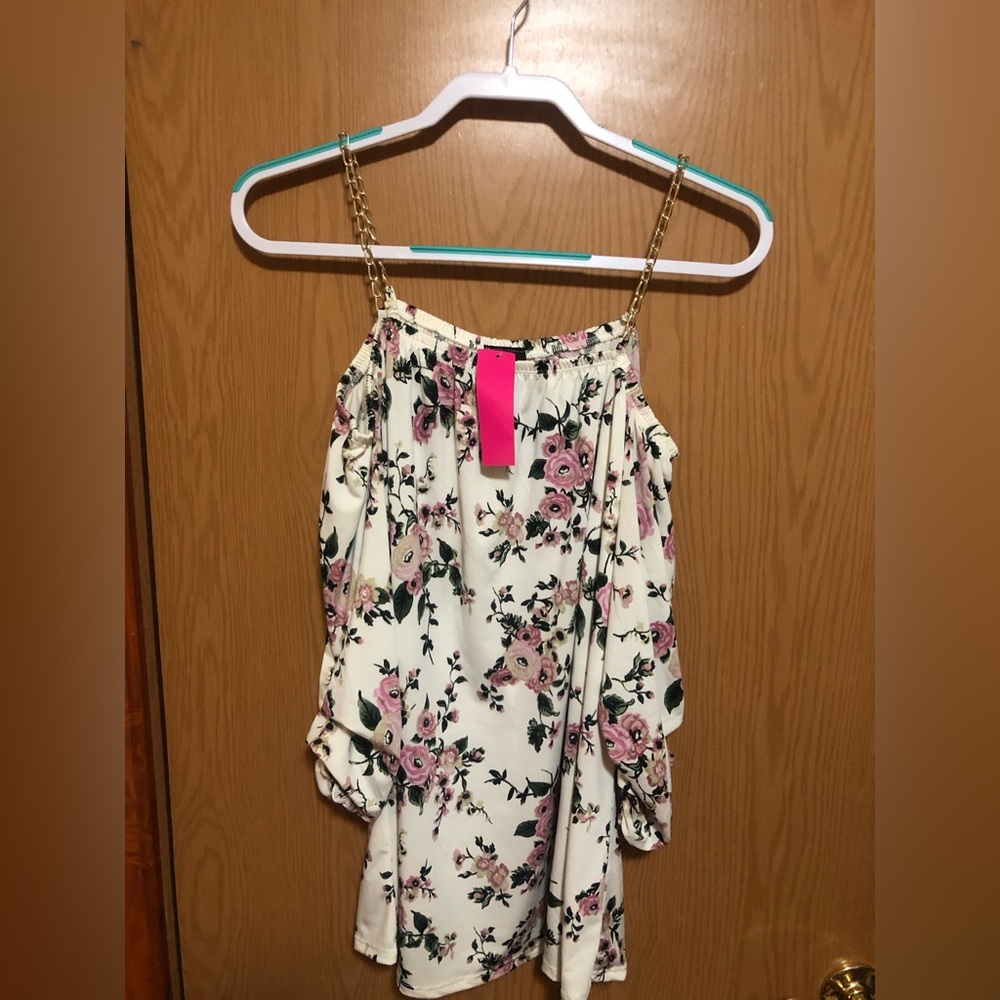 Floral Design Plus-size Women’s Casual Shirt
